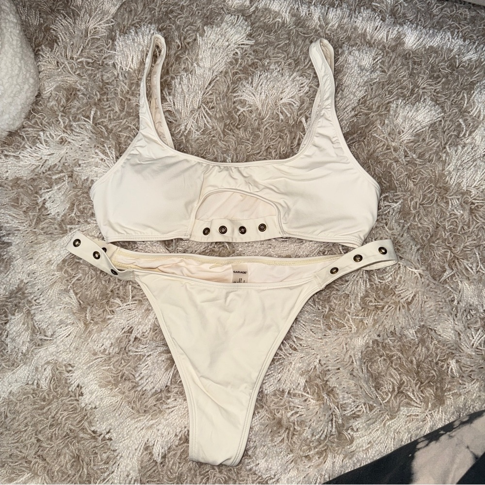 Garage White Grommet Detail Bikini S/M